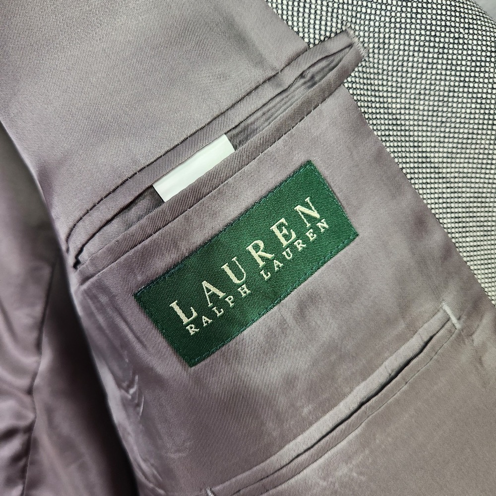 Lauren Ralph Lauren Blazer Mens 50R Gray Birdseye Wool Classic Preppy Career - Picture 5 of 10